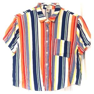 Button Down Cropped Forever 21 Shirt